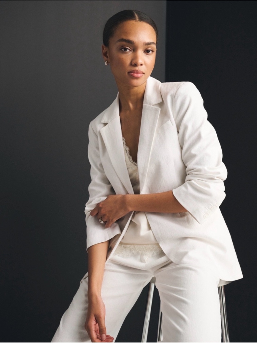 Abercrombie & Fitch White Blazer Jacket Size L NWT 2 Button
